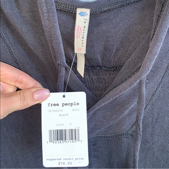 SALE NWT Free People Tulum T Back Hoodie in Black - Picture 6 of 6